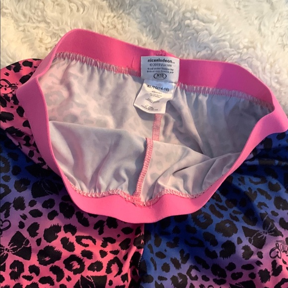 Gradient Navy and Coral Patterned Leggings with Tapered Design - Picture 4 of 11